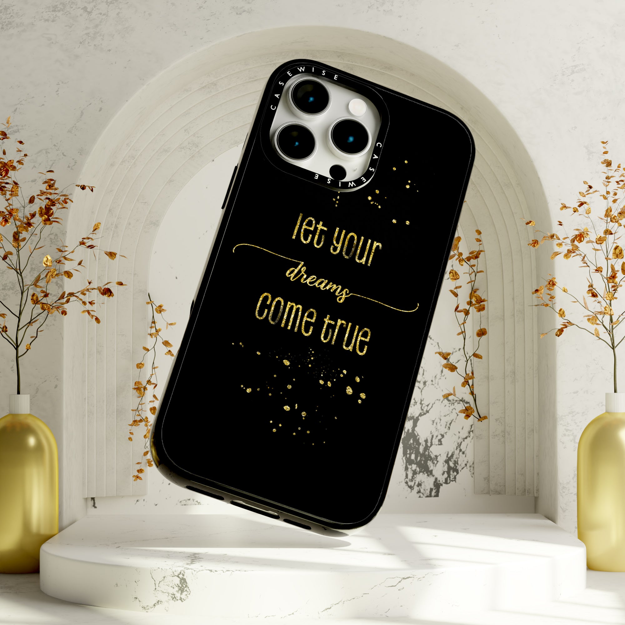 TEXT ART GOLD Let your dreams come true - Case