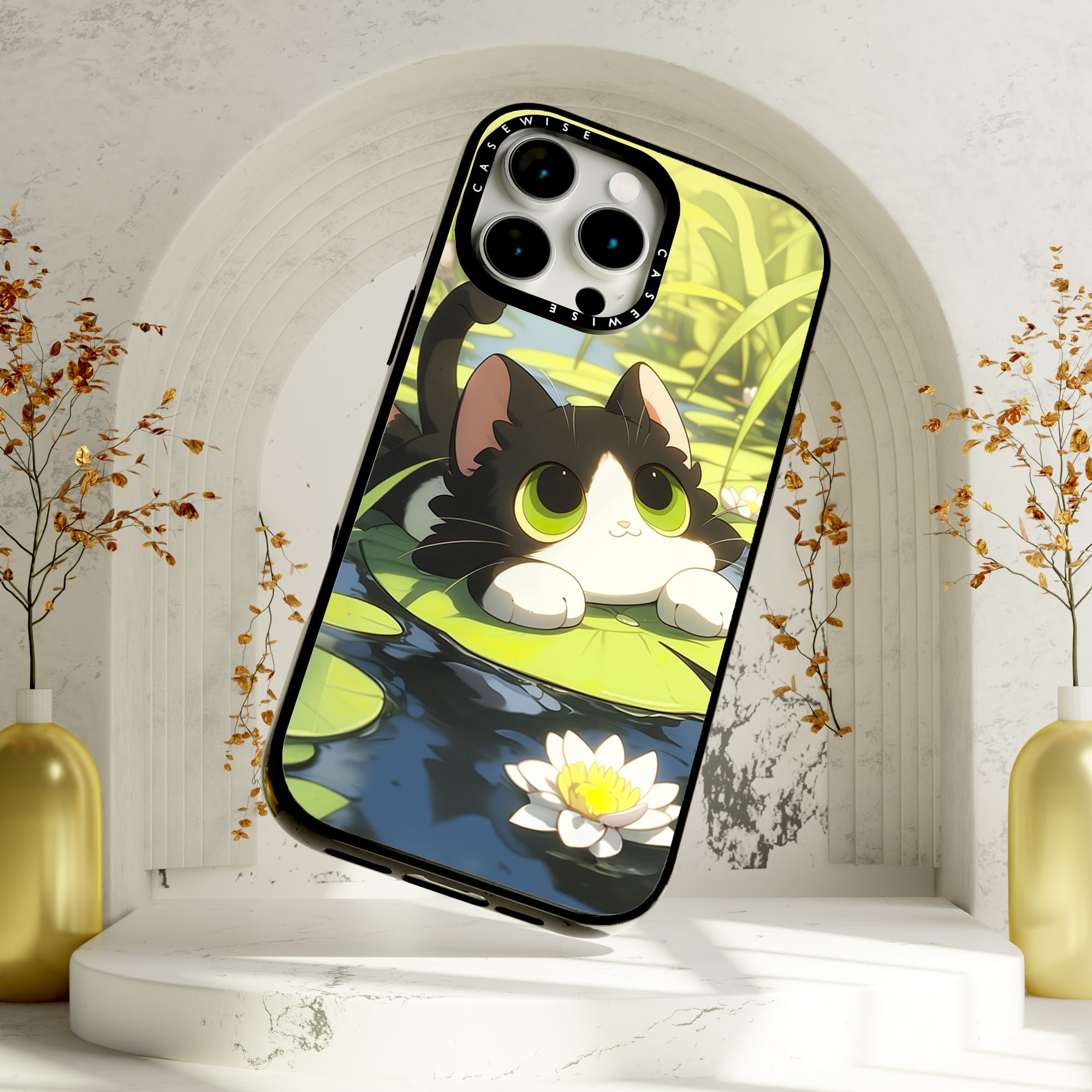 Lovely Green Cat on SeaRose - Case