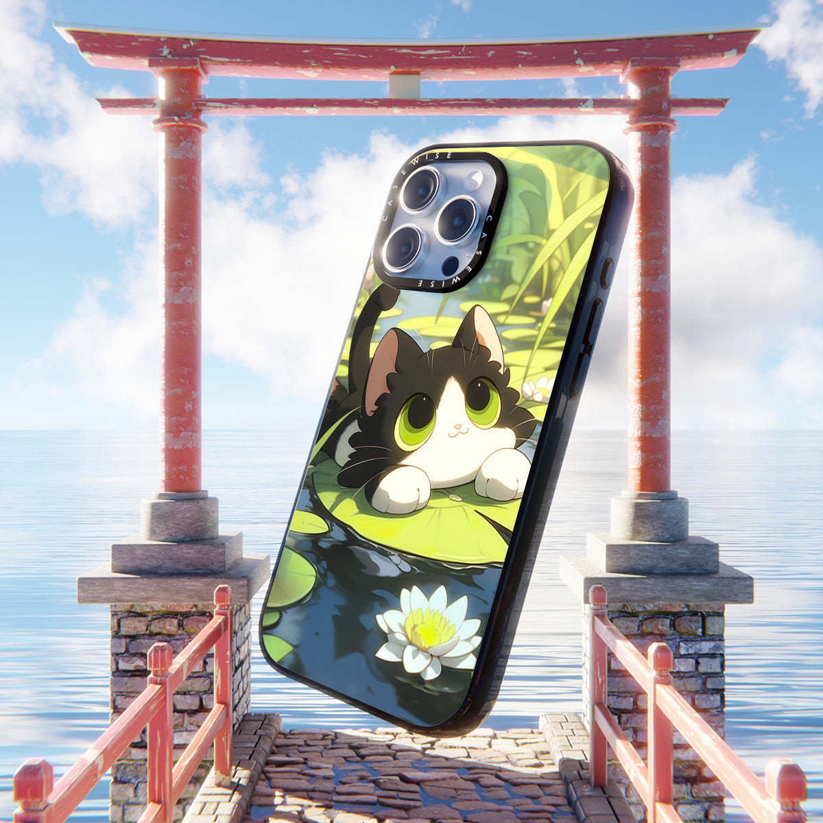 Lovely Green Cat on SeaRose - Case
