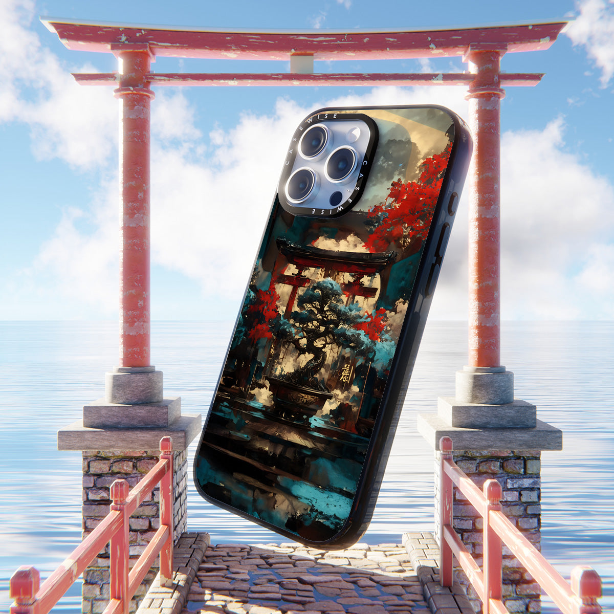 Blue Bonsai Torii Gate - Case