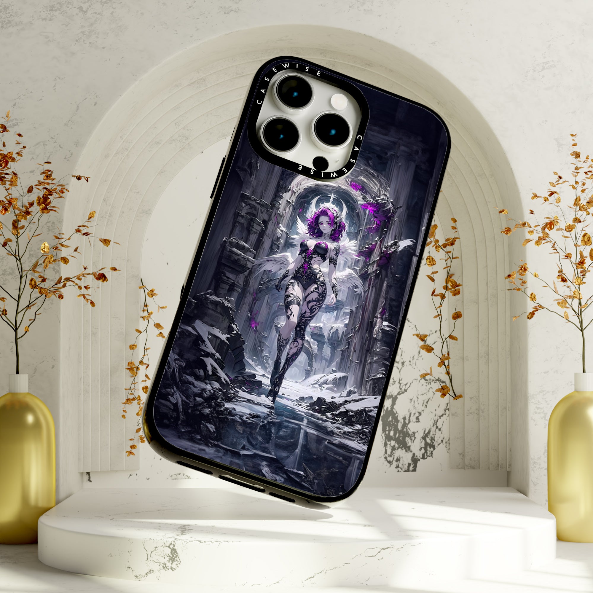 Lady in Purple White Dress - Case
