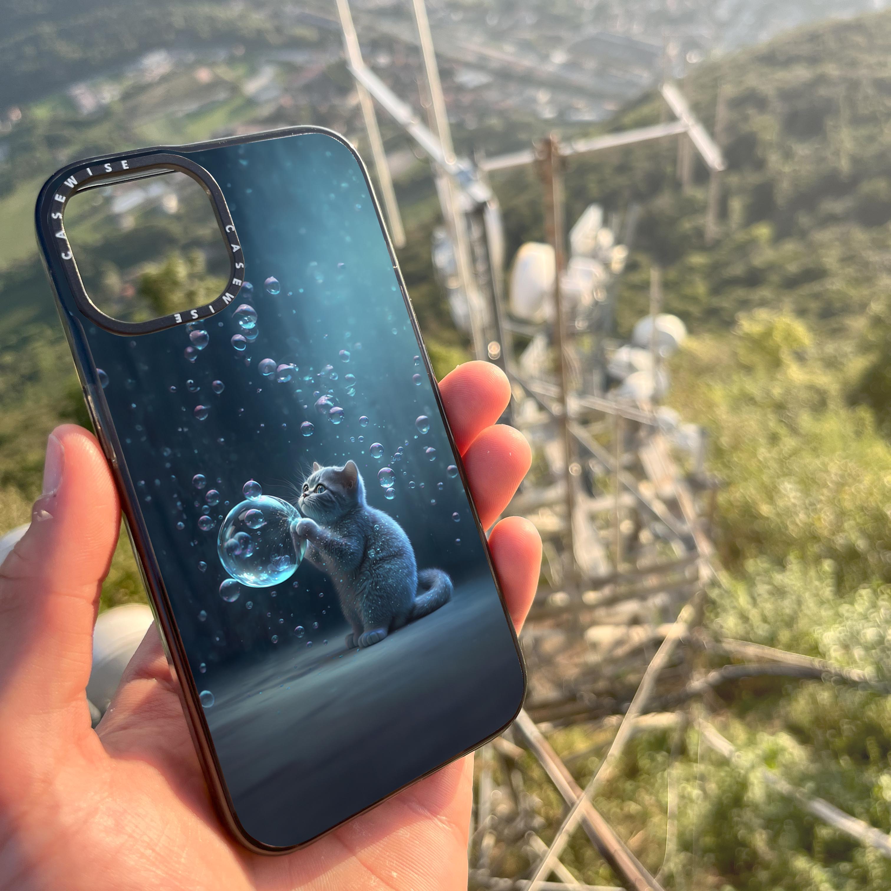 Blue Bubble Cat - Case