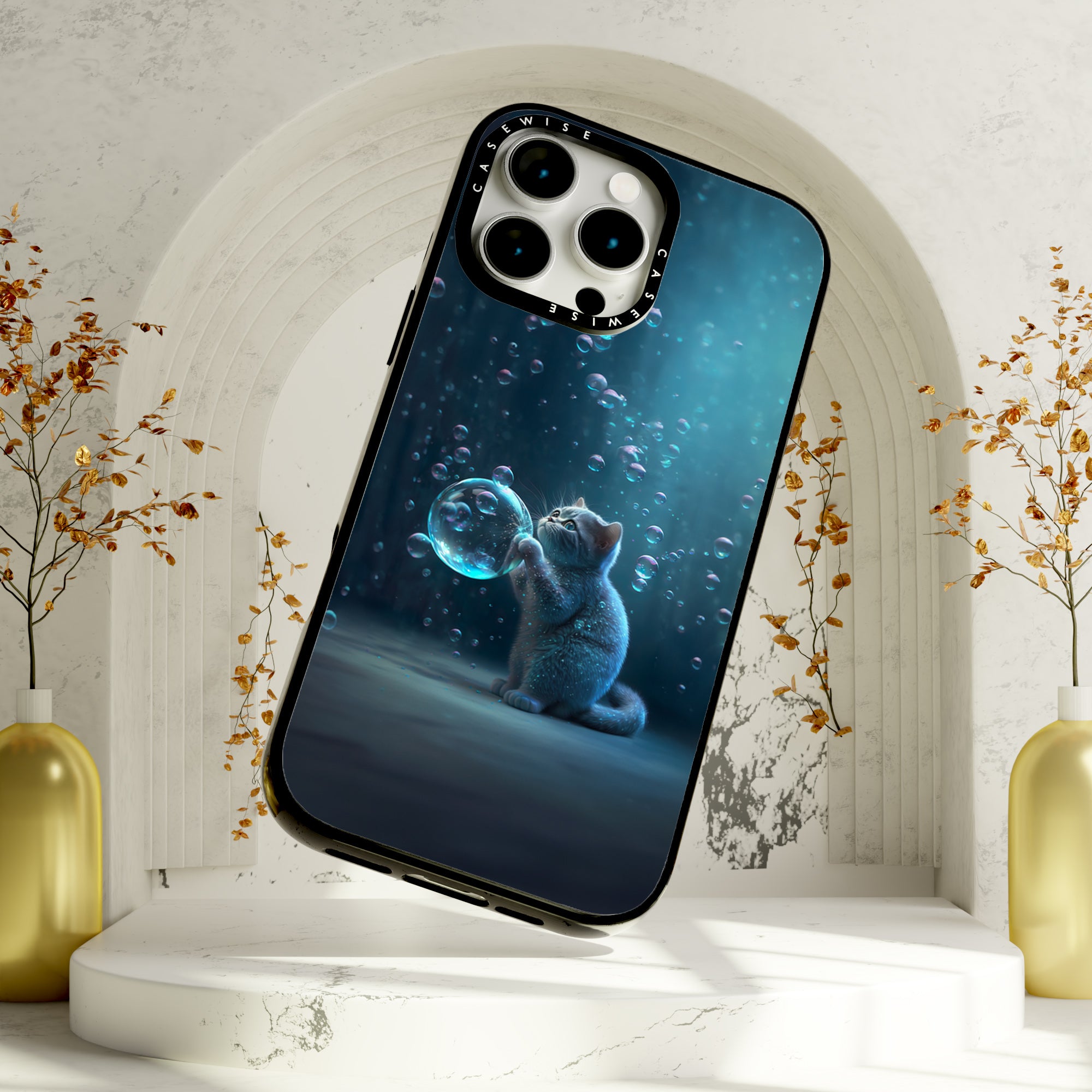 Blue Bubble Cat - Case