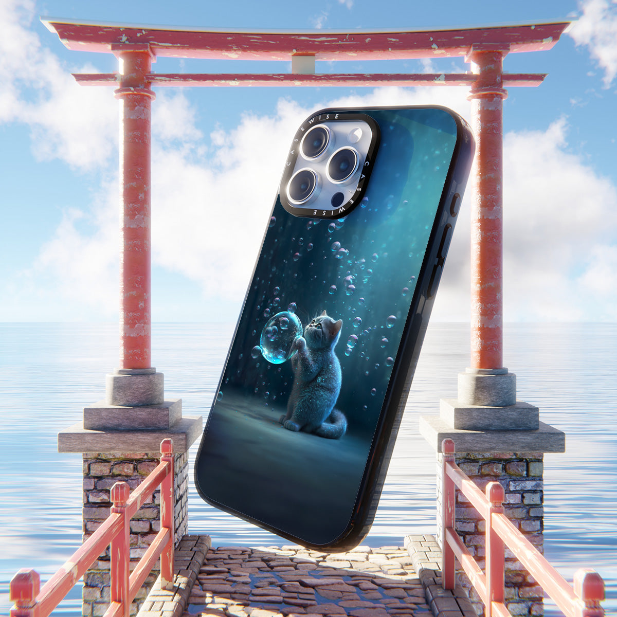 Blue Bubble Cat - Case