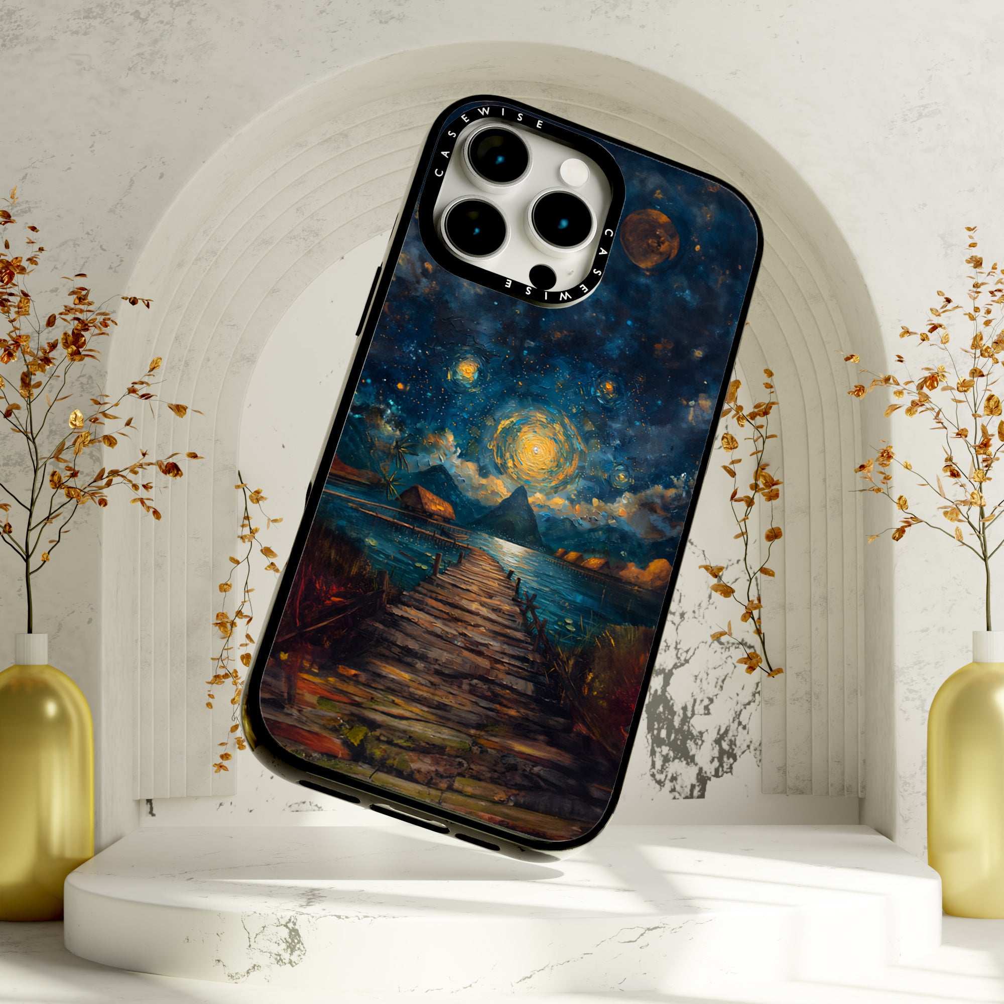 Coastal Pier Painting - Case