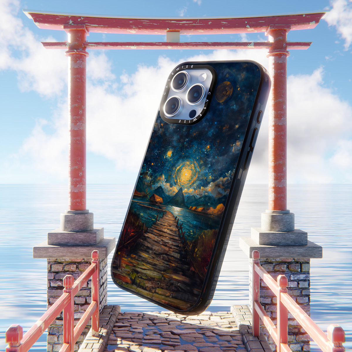 Coastal Pier Painting - Case