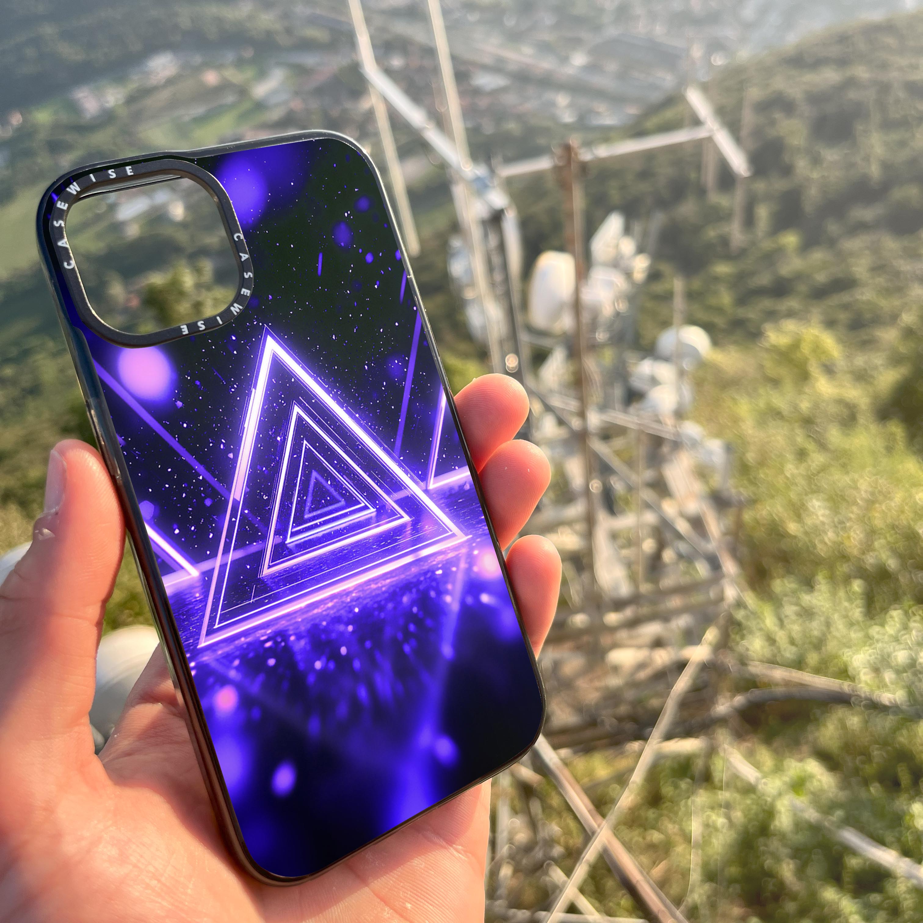 Mystical Symbol Triangles Violet - Case