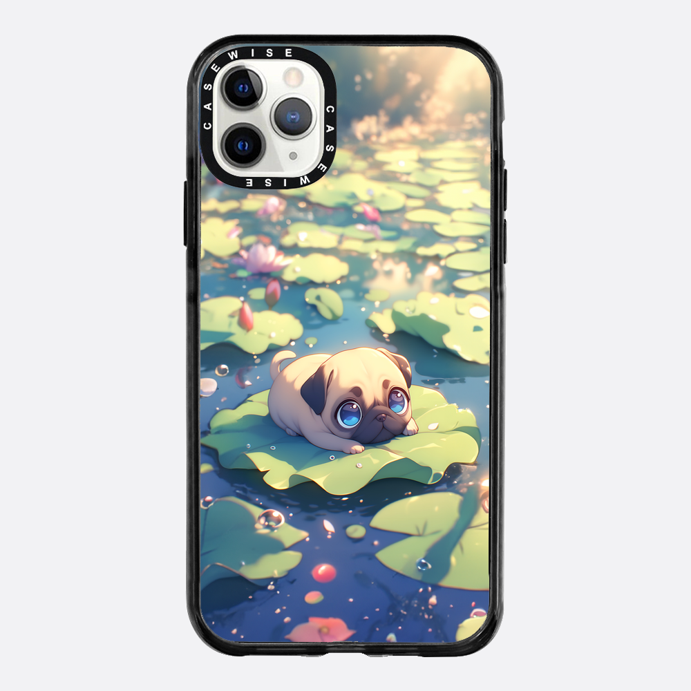 Cute Pug on Sea Rose - Case