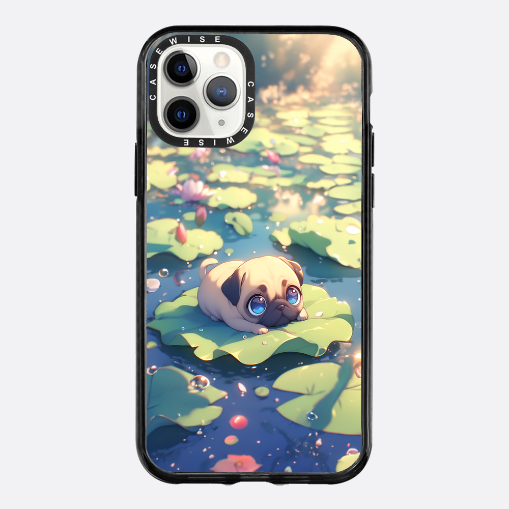 Cute Pug on Sea Rose - Case
