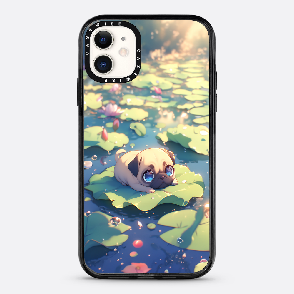 Cute Pug on Sea Rose - Case