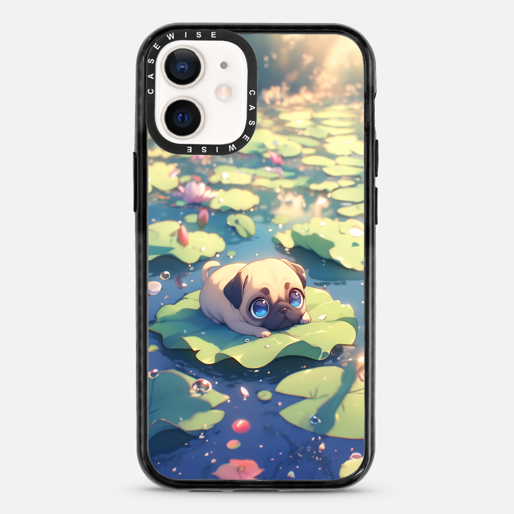 Cute Pug on Sea Rose - Case