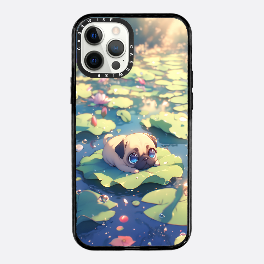 Cute Pug on Sea Rose - Case