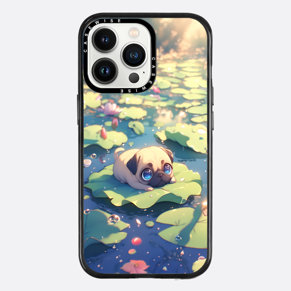 Cute Pug on Sea Rose - Case