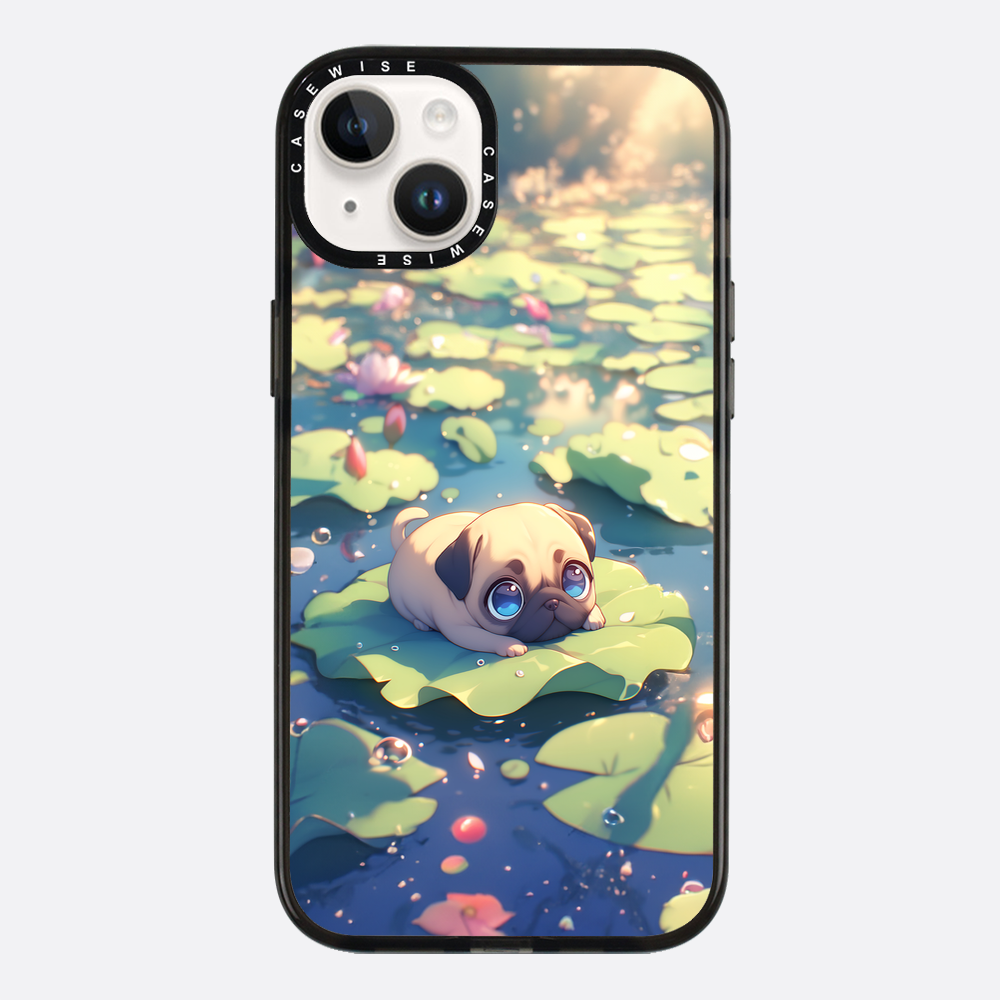 Cute Pug on Sea Rose - Case