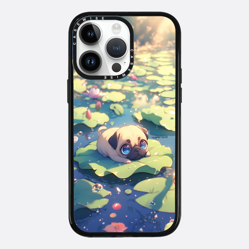 Cute Pug on Sea Rose - Case