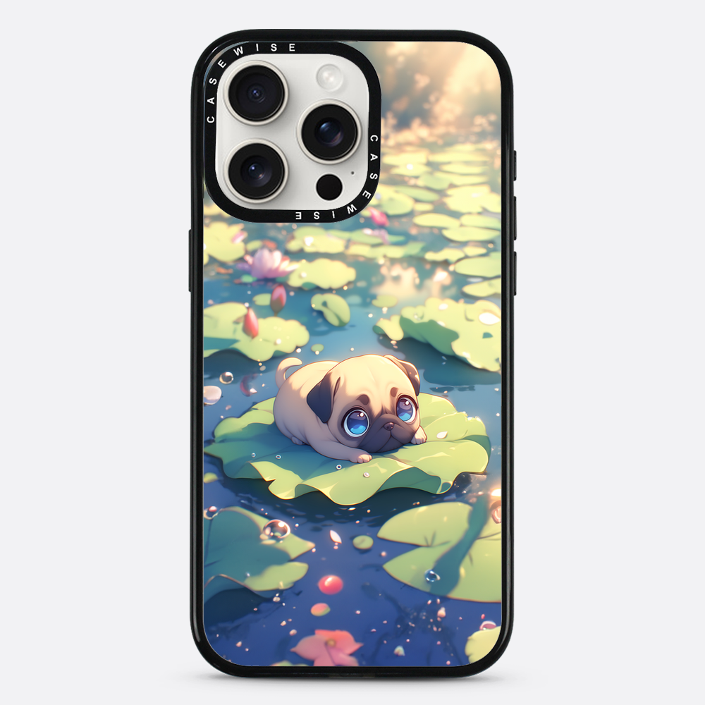 Cute Pug on Sea Rose - Case
