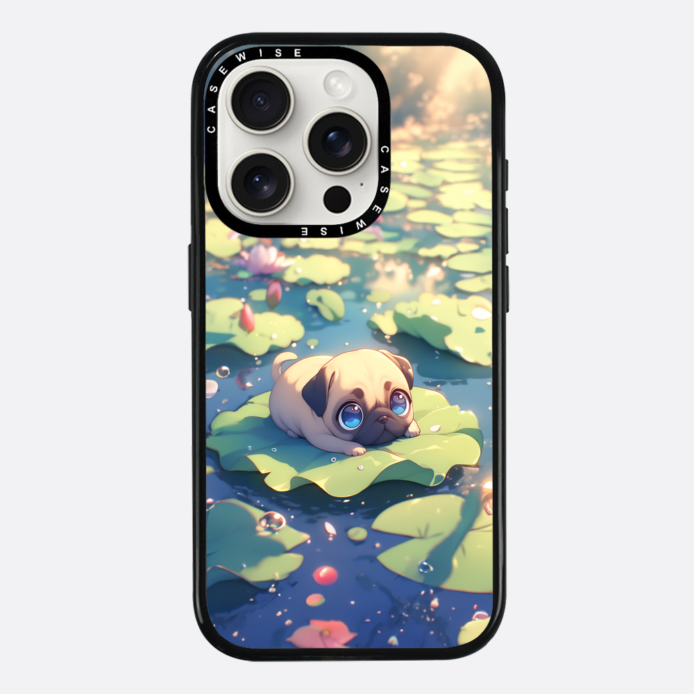 Cute Pug on Sea Rose - Case