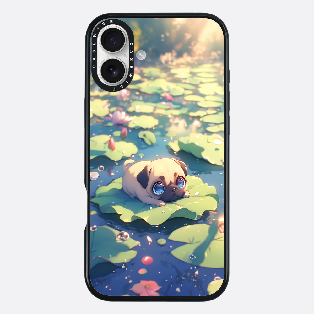 Cute Pug on Sea Rose - Case