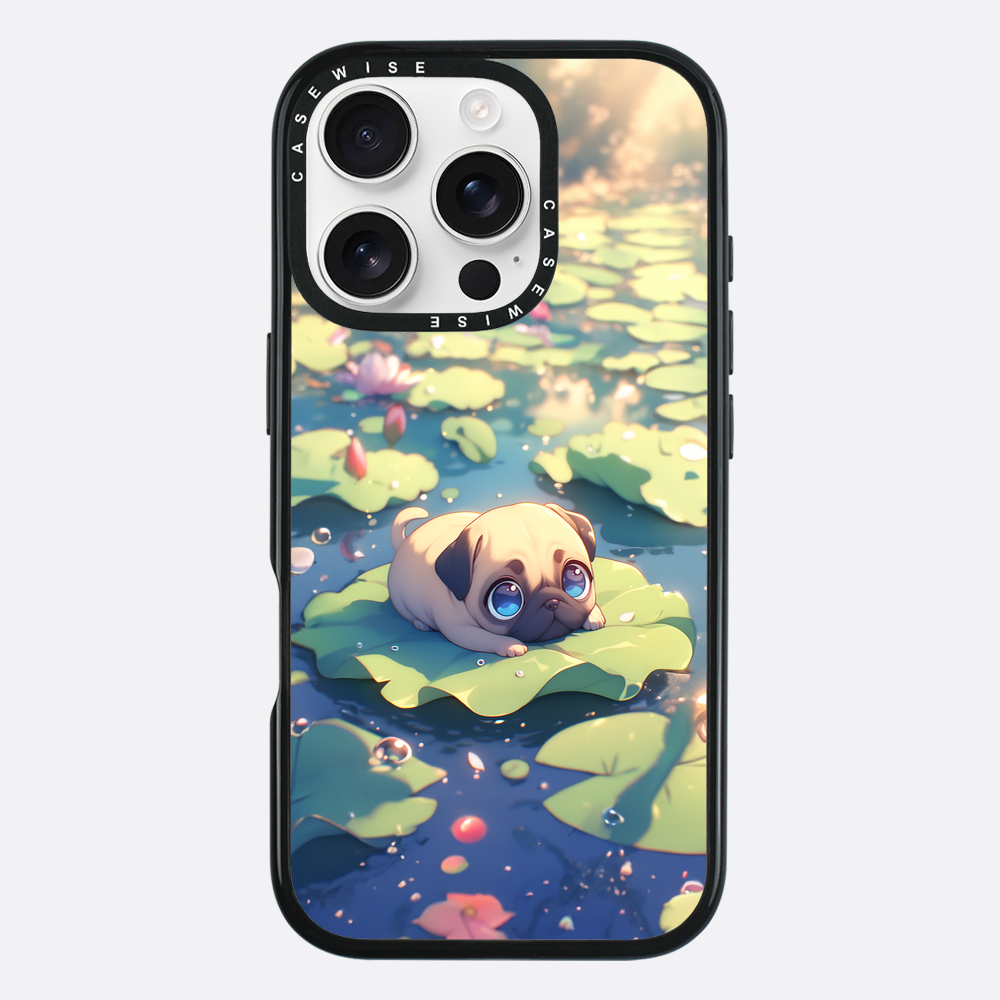 Cute Pug on Sea Rose - Case