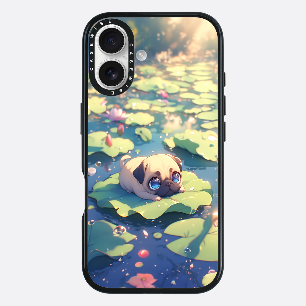 Cute Pug on Sea Rose - Case