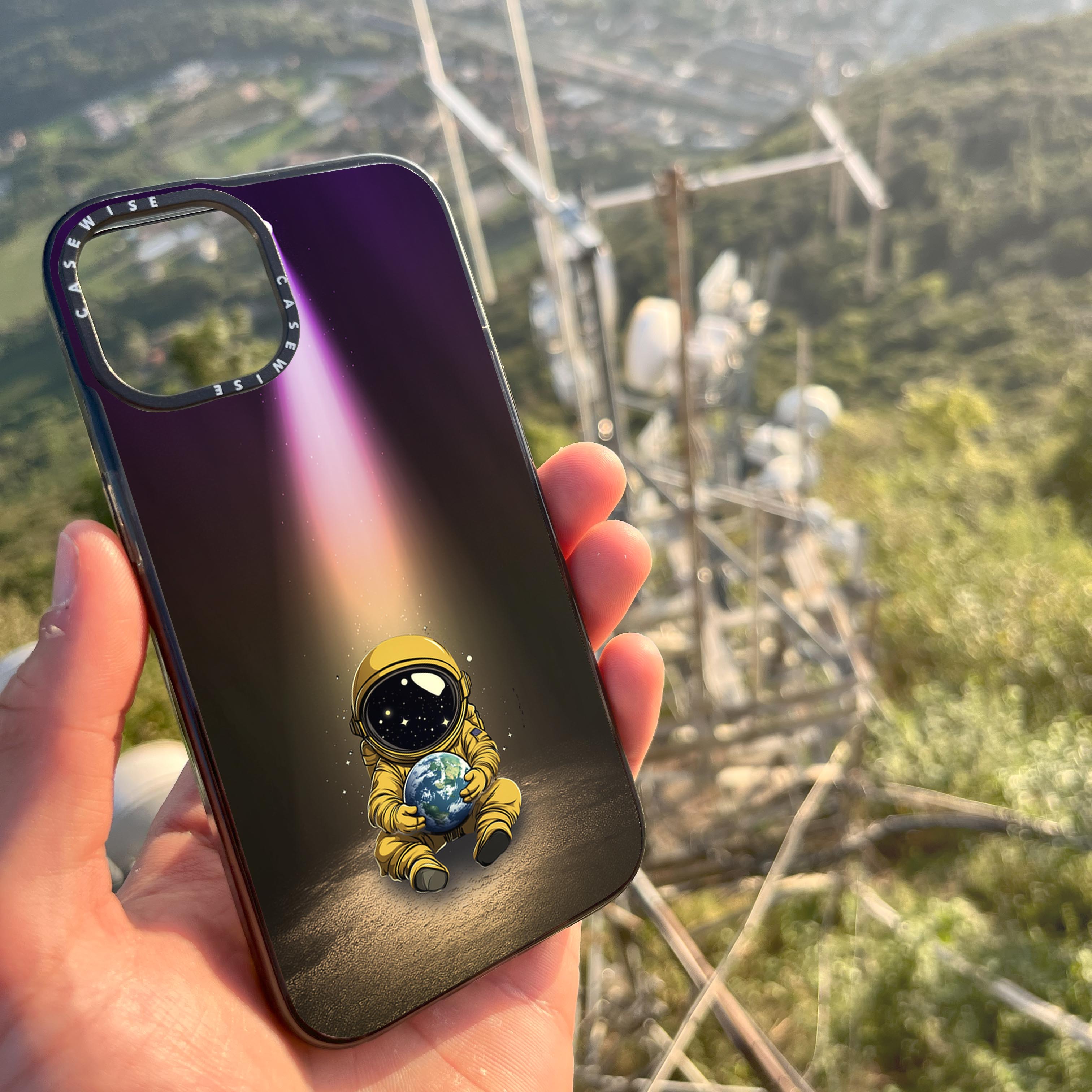 Light Astronaut Holding Earth Funny - Case