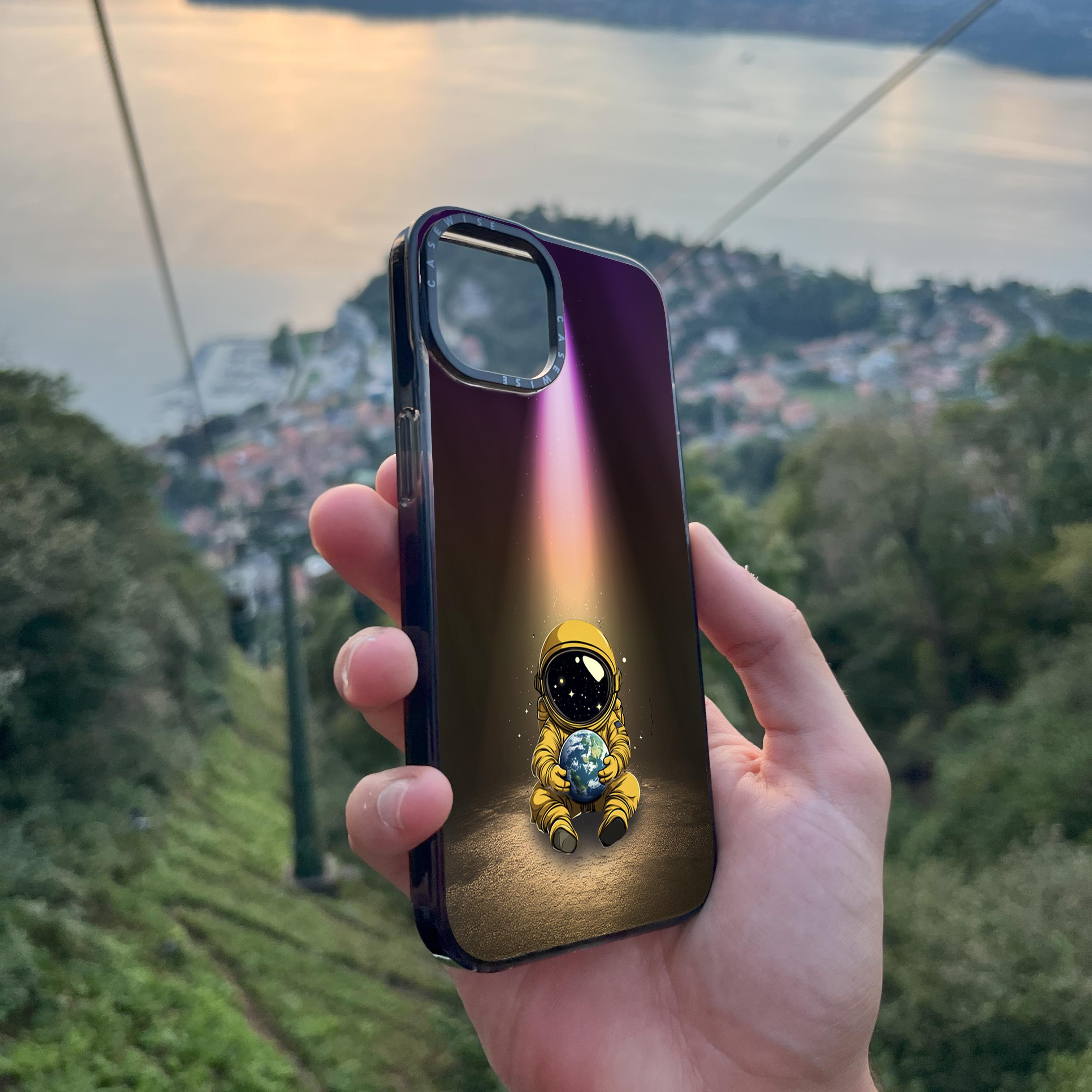 Light Astronaut Holding Earth Funny - Case