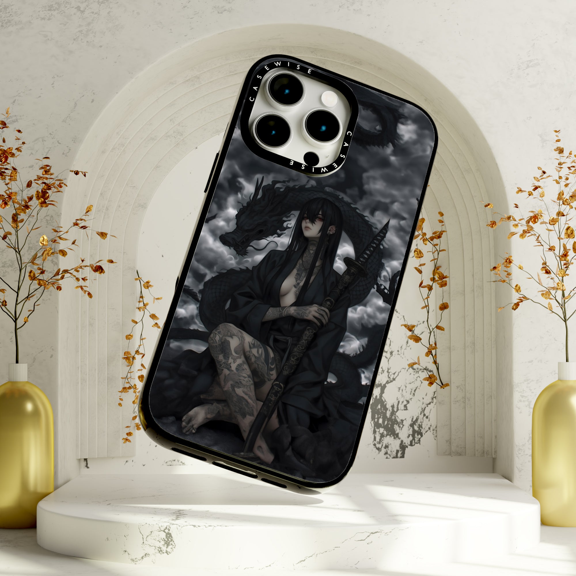 Gothic Black Inked Shadow Girl - Case