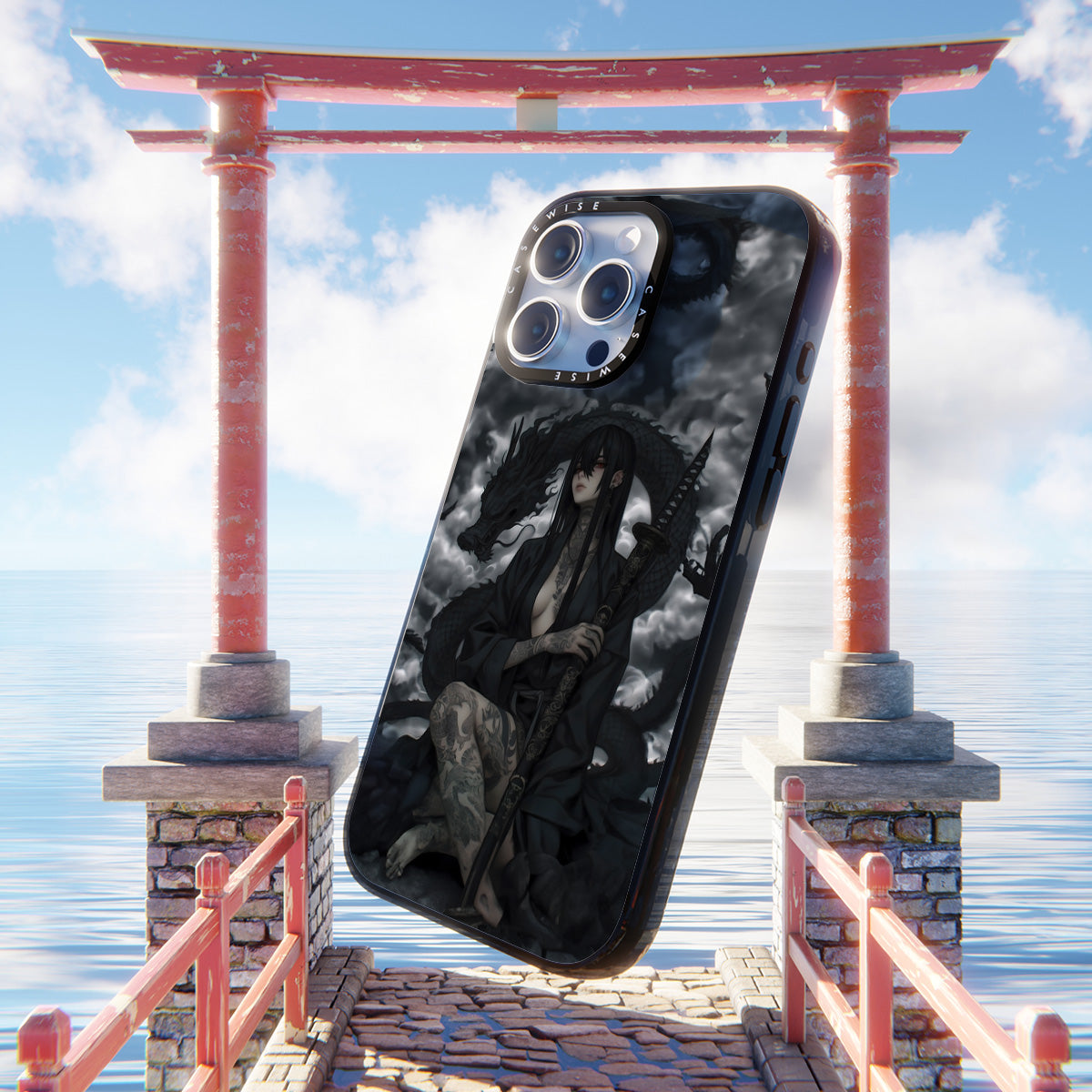 Gothic Black Inked Shadow Girl - Case