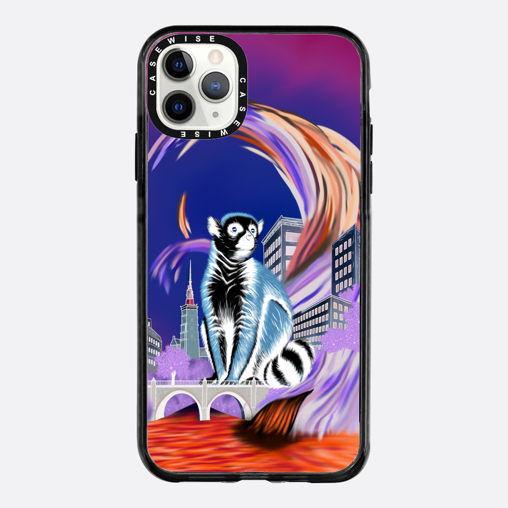 Crowned lemur in eco city negative - Case