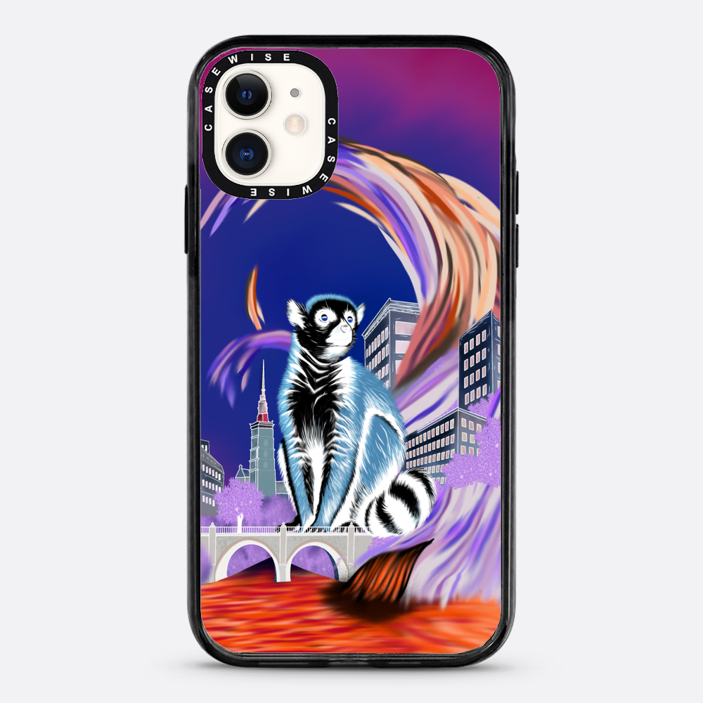 Crowned lemur in eco city negative - Case
