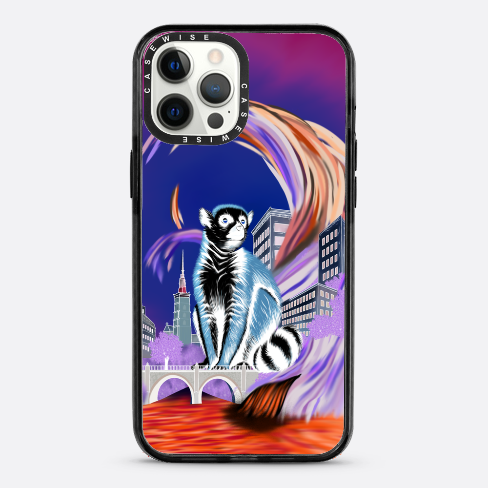 Crowned lemur in eco city negative - Case