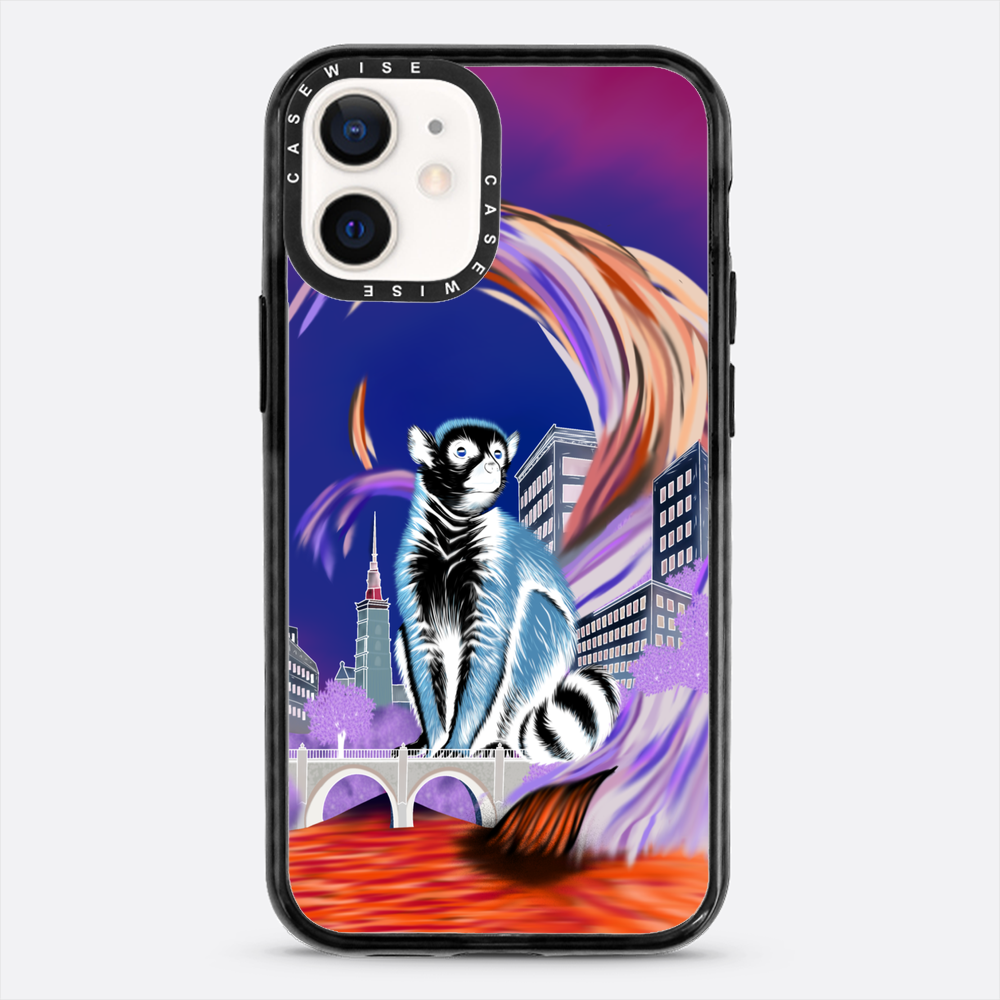 Crowned lemur in eco city negative - Case