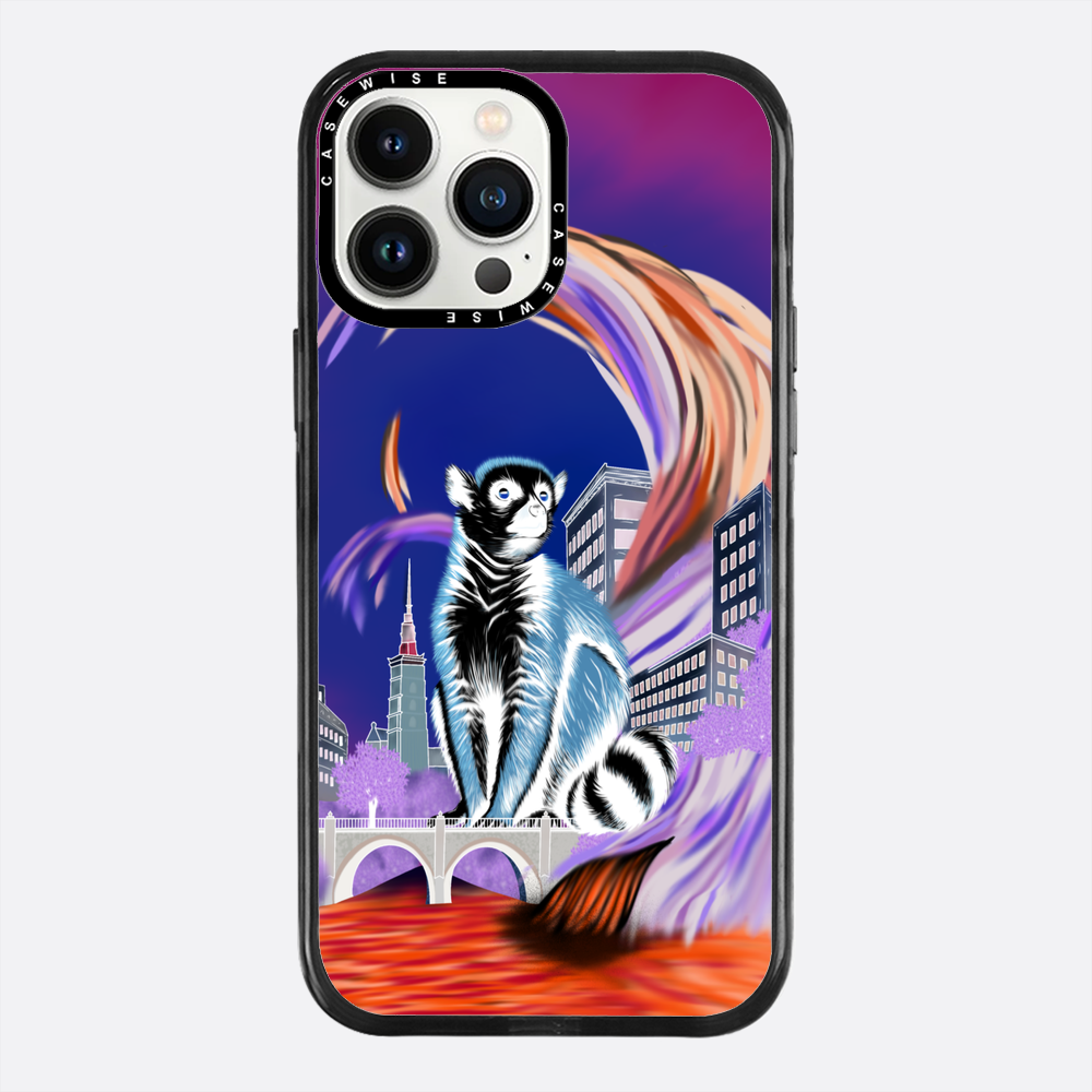 Crowned lemur in eco city negative - Case