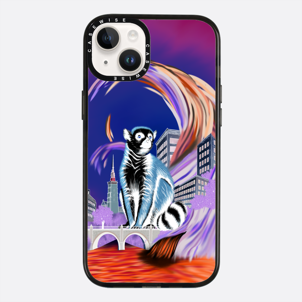 Crowned lemur in eco city negative - Case