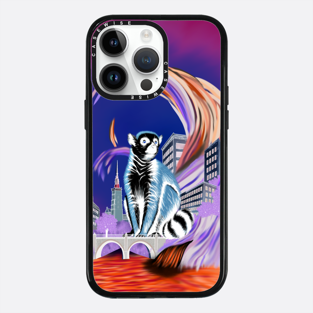 Crowned lemur in eco city negative - Case