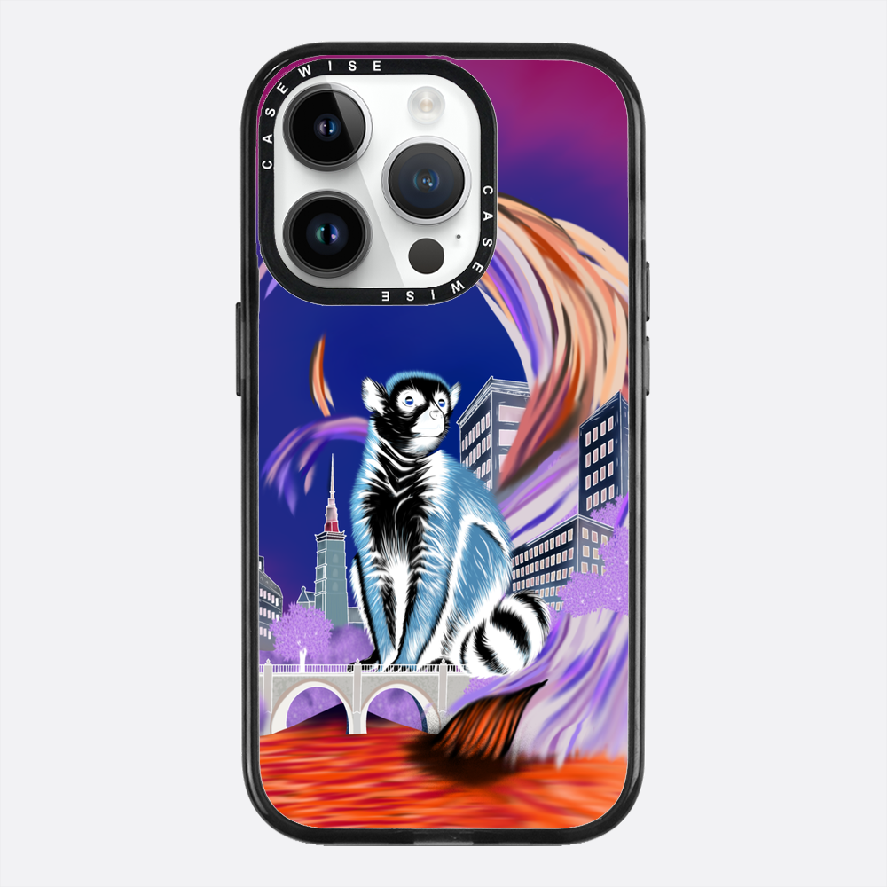 Crowned lemur in eco city negative - Case