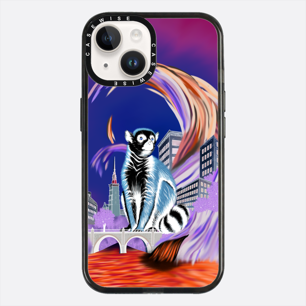 Crowned lemur in eco city negative - Case