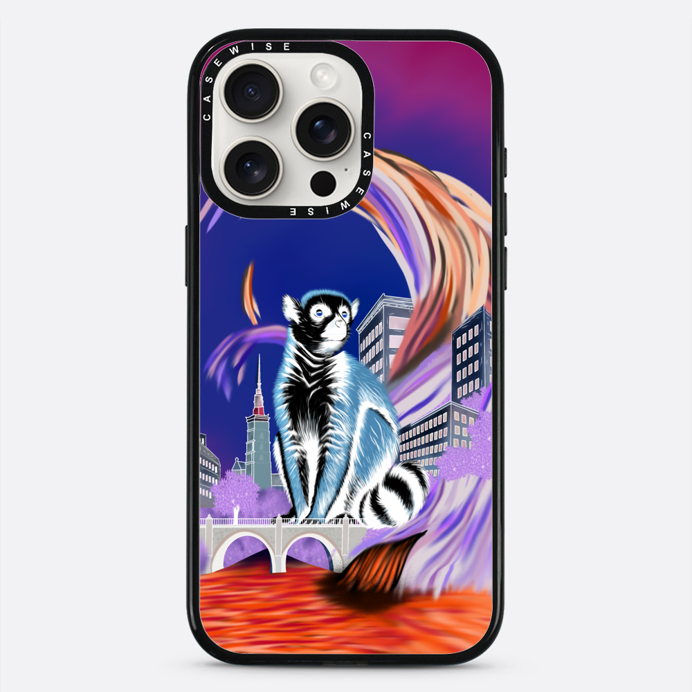 Crowned lemur in eco city negative - Case