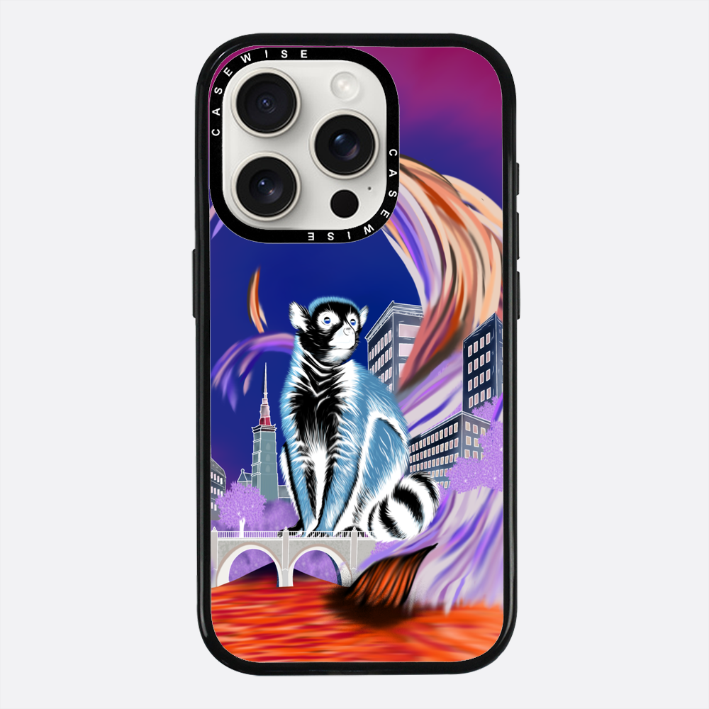Crowned lemur in eco city negative - Case