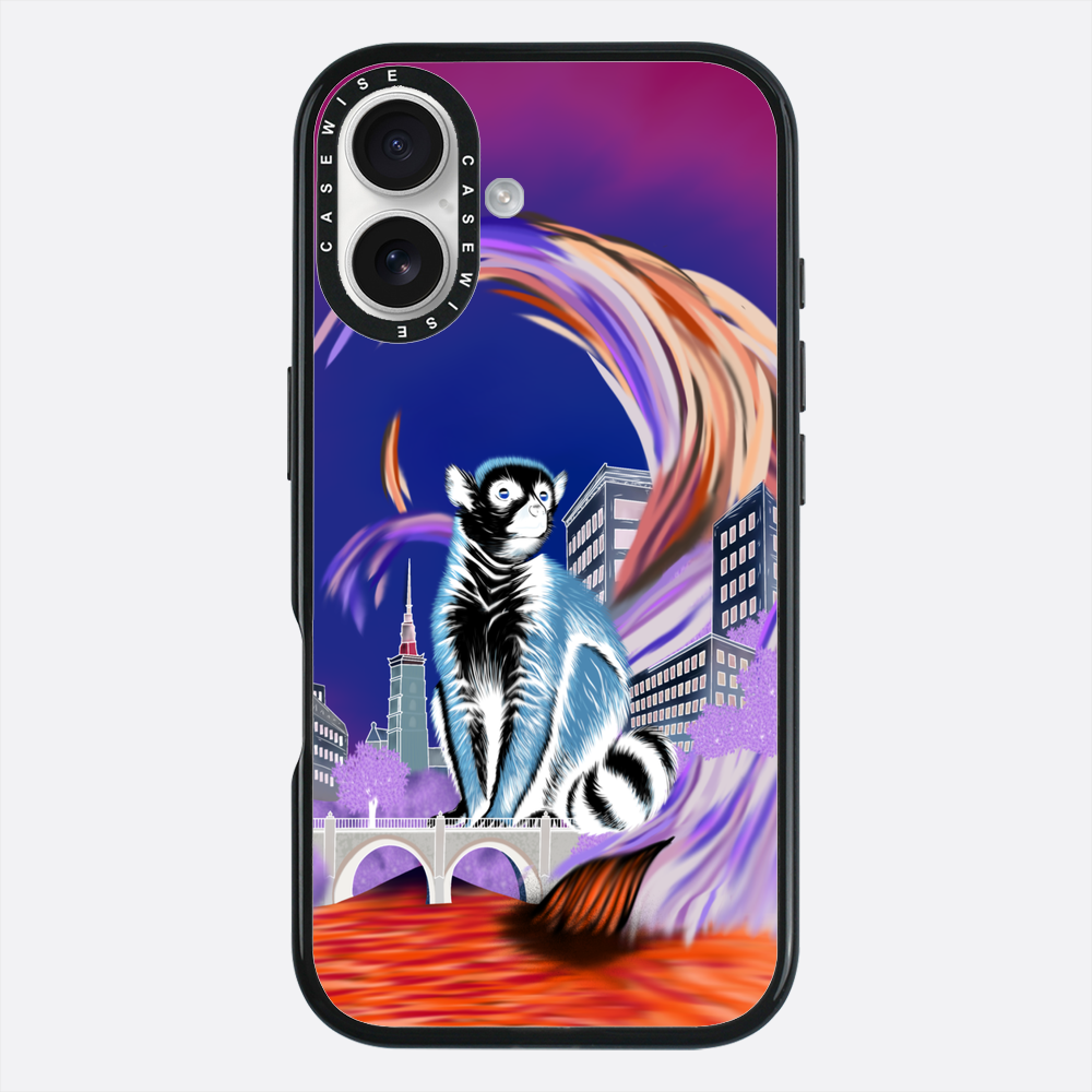 Crowned lemur in eco city negative - Case